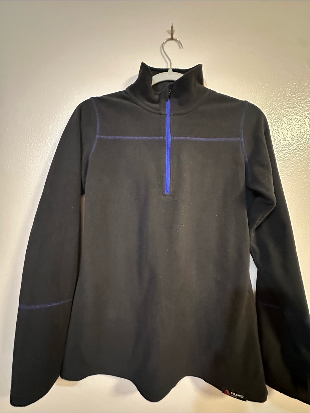 Cabela's Black Womens Half-Zip Sweater with Blue Trim